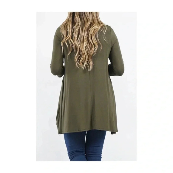 🆕Zenana Olive Lace-Trim Hi-Low Olive Tunic S🆕 - Picture 2 of 9